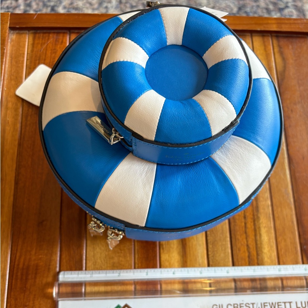 Kate Spade Splash Pool Float Crossbody Blue White Multi  Coin Purse Set Novelty - Picture 11 of 16
